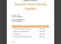 Free Business Travel Itinerary Checklist Template - Google Docs, Word ...