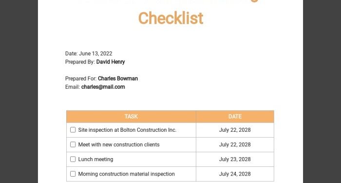 Free Business Travel Itinerary Checklist Template - Google Docs, Word ...